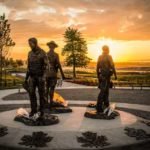 Memorial to slaim RCMP Constables Douglas Larche, Dave Ross and Fabrice Gevaudan