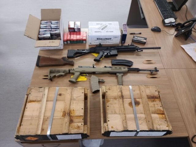 firearms and ammo seized by Orillia OPP
